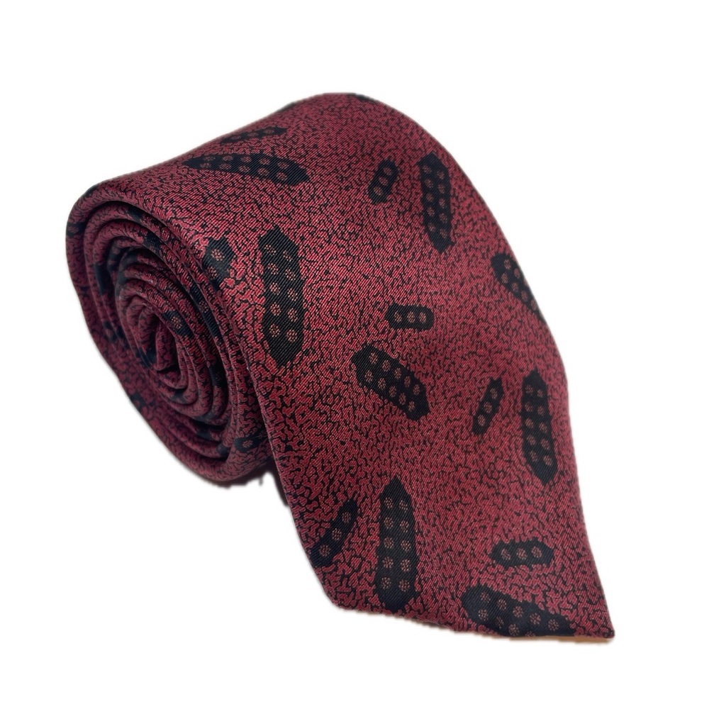 Guy Laroche Silk Mens Tie Vintage Red Black